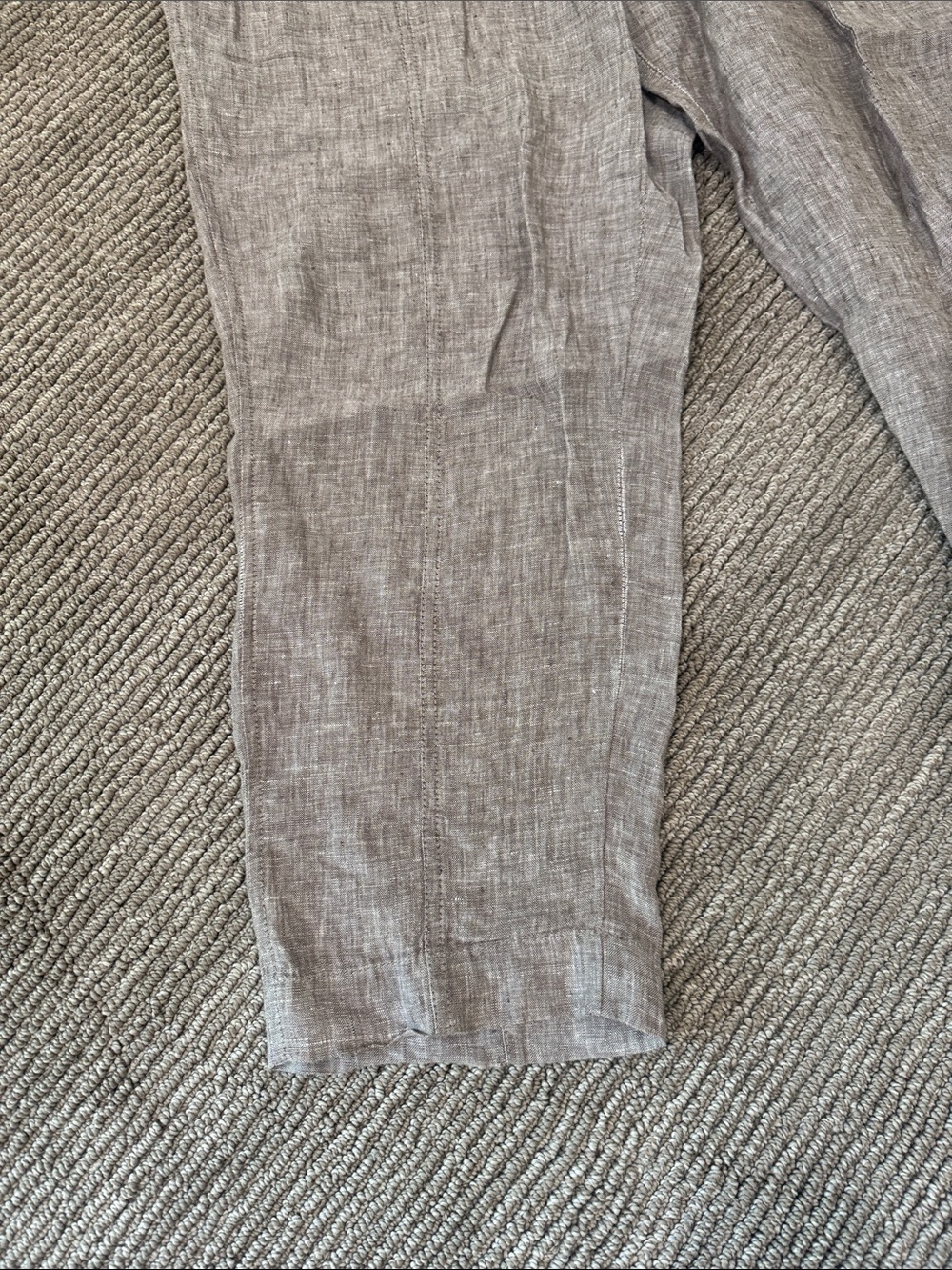 Athleta Cropped Linen-Blend Drawstring Pants - Light Brown - Picture 3 of 5